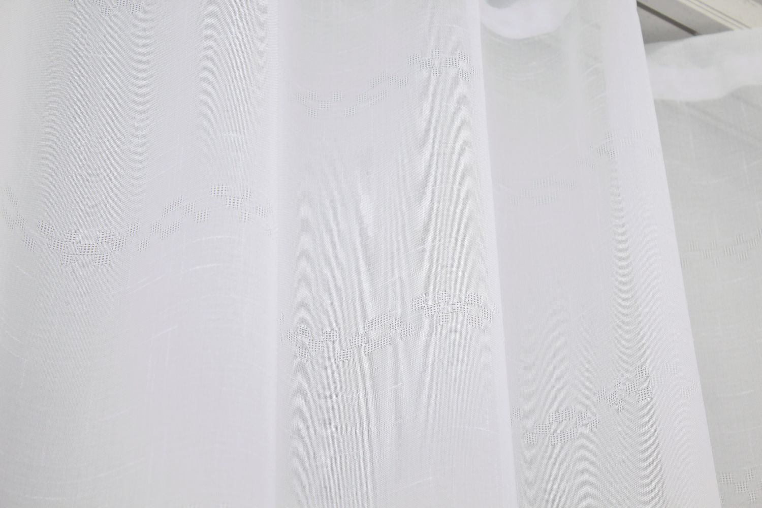 Тюль лён "Мережка" цвет белый 1354т, Тюль на метраж, Нужную Вам ширину указывайте при покупке. (Ширина набирается по длине рулона.), 2,8 м.