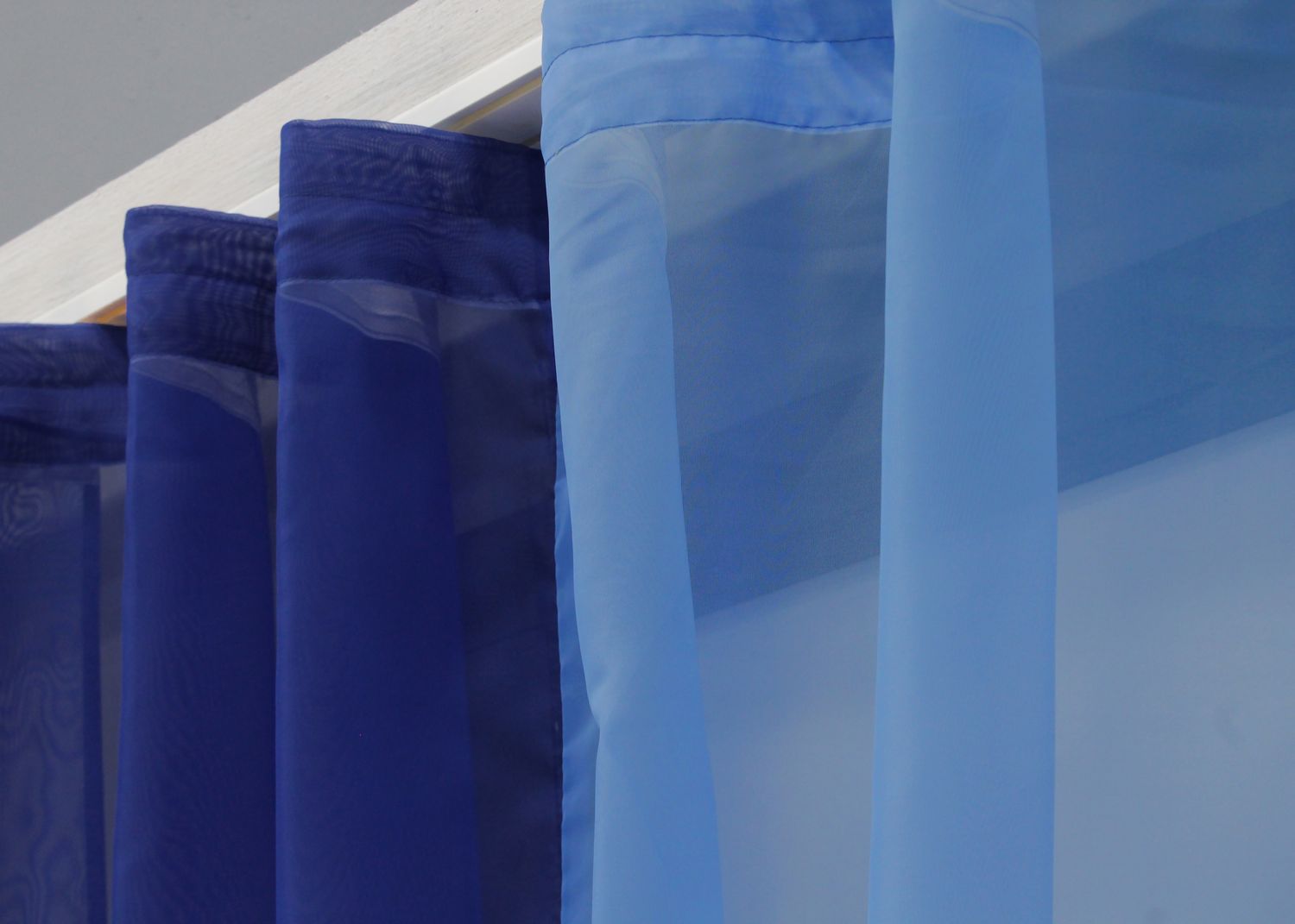 Комплект (265х170см) шторки з підв'язками колір синій з блакитним 017к 52-0854