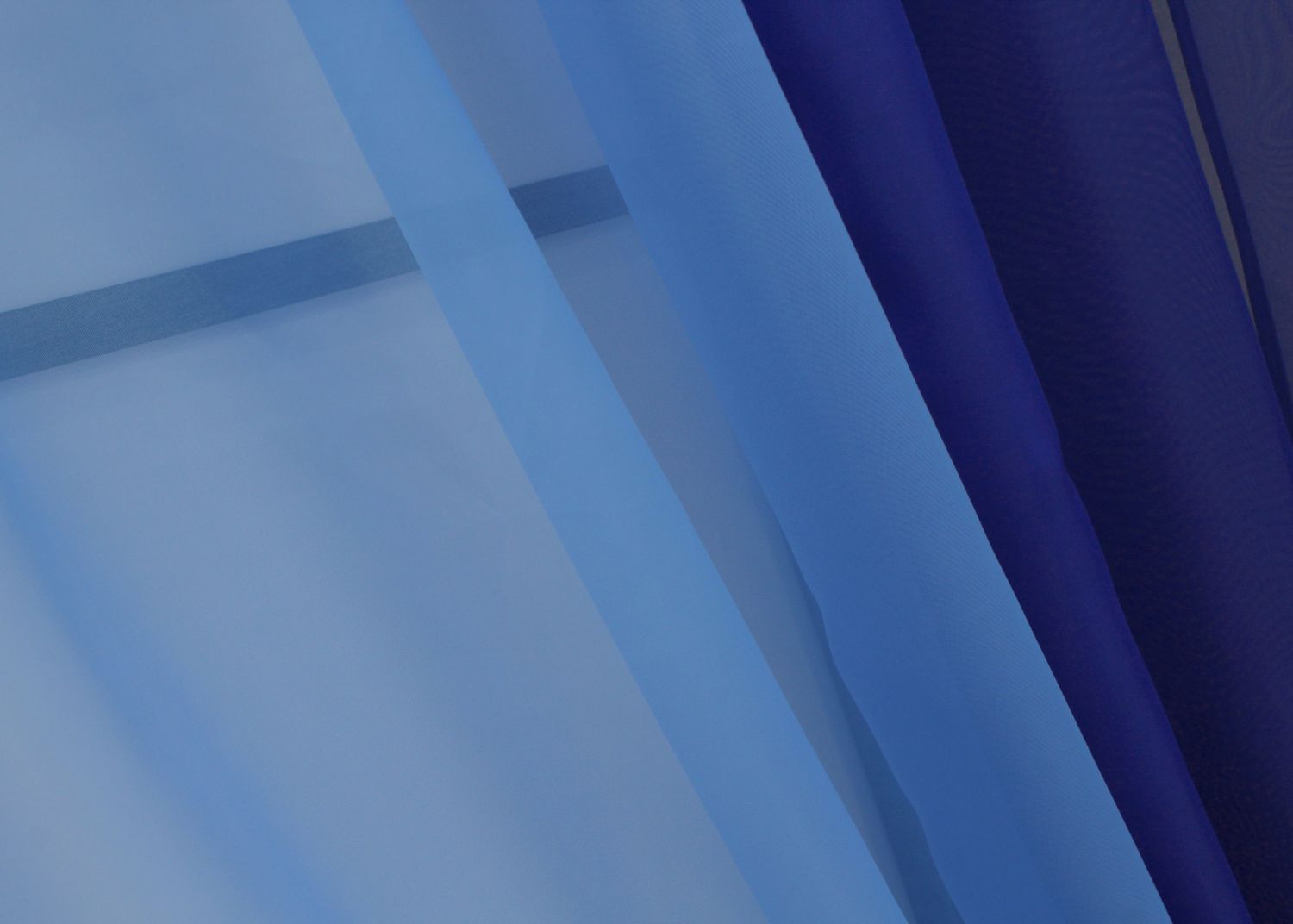 Комплект (265х170см) шторки с подвязками цвет синий с голубым 017к 52-0854