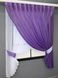 Кухонный комплект (280х170см) шторки с подвязками "Дует" цвет фиолетовый с белым 076к 50-595 Фото 2