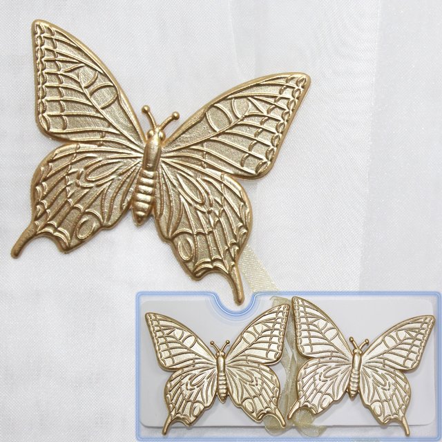 Магниты (2шт, пара) для штор, гардин "Бабочка" цвет матовое золото 192м 81-103
