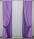 Комплект шифоновых штор и гардина цвет фиолетовый с сиреневым 024дк (н118-н114) Фото 1