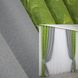 Комбинированные шторы из ткани лен цвет оливковый со светло-серым 014дк (665-867ш) Фото 1