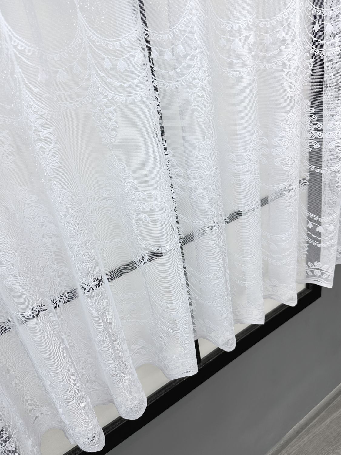 Тюль жакард (300х120см) Арка на кухню, колір білий 869т 53-0224