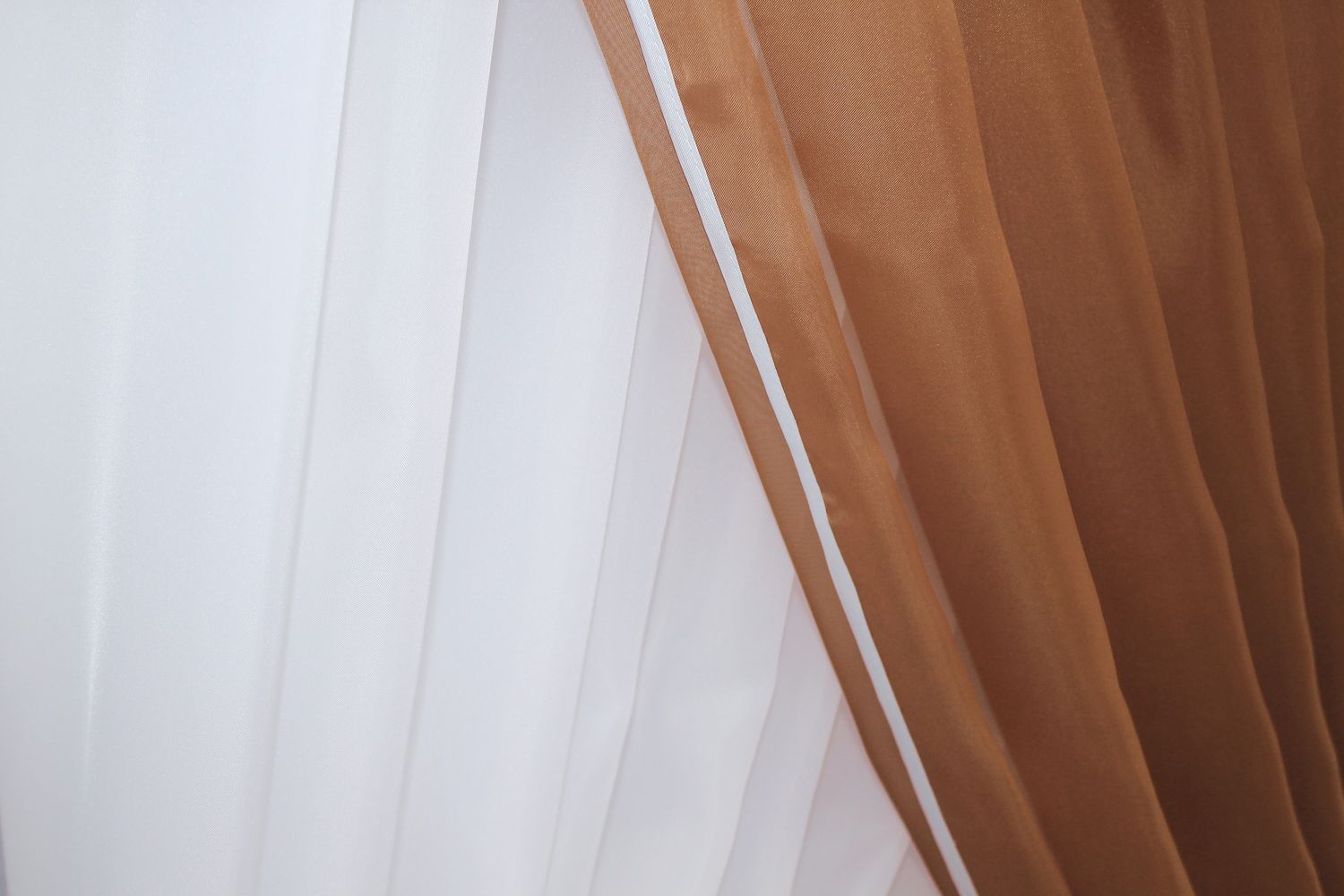 Кухонный комплект (330х170см), шторки с подвязками "Дуэт" цвет терракотовый с белым 060к 52-0674