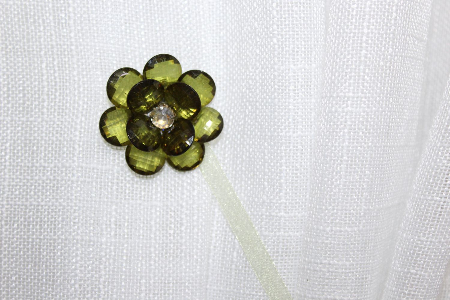 Магниты (2шт, пара) для штор, гардин "цветок" цвет зелёный 144м 81-055