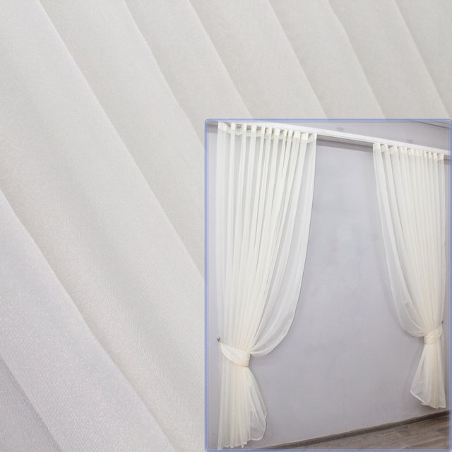 Готовий (2шт3х2,5м) комплект декоративних штор з шифону колір бежевий 006дк 10-590