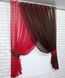 Кухонный комплект (330х170см) шторки с подвязками "Дуэт" цвет красный с венге 060к 50-232 Фото 2