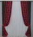 Комбинированные шторы из ткани лен-блэкаут цвет венге с бордовым 014дк (291-1246ш) Фото 2