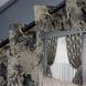 Комплект (2шт 1,5х2,8м) штор на люверсах "Лен Премиум" Турция цвет черный с бежевым 1694ш 37-0246 Фото 1