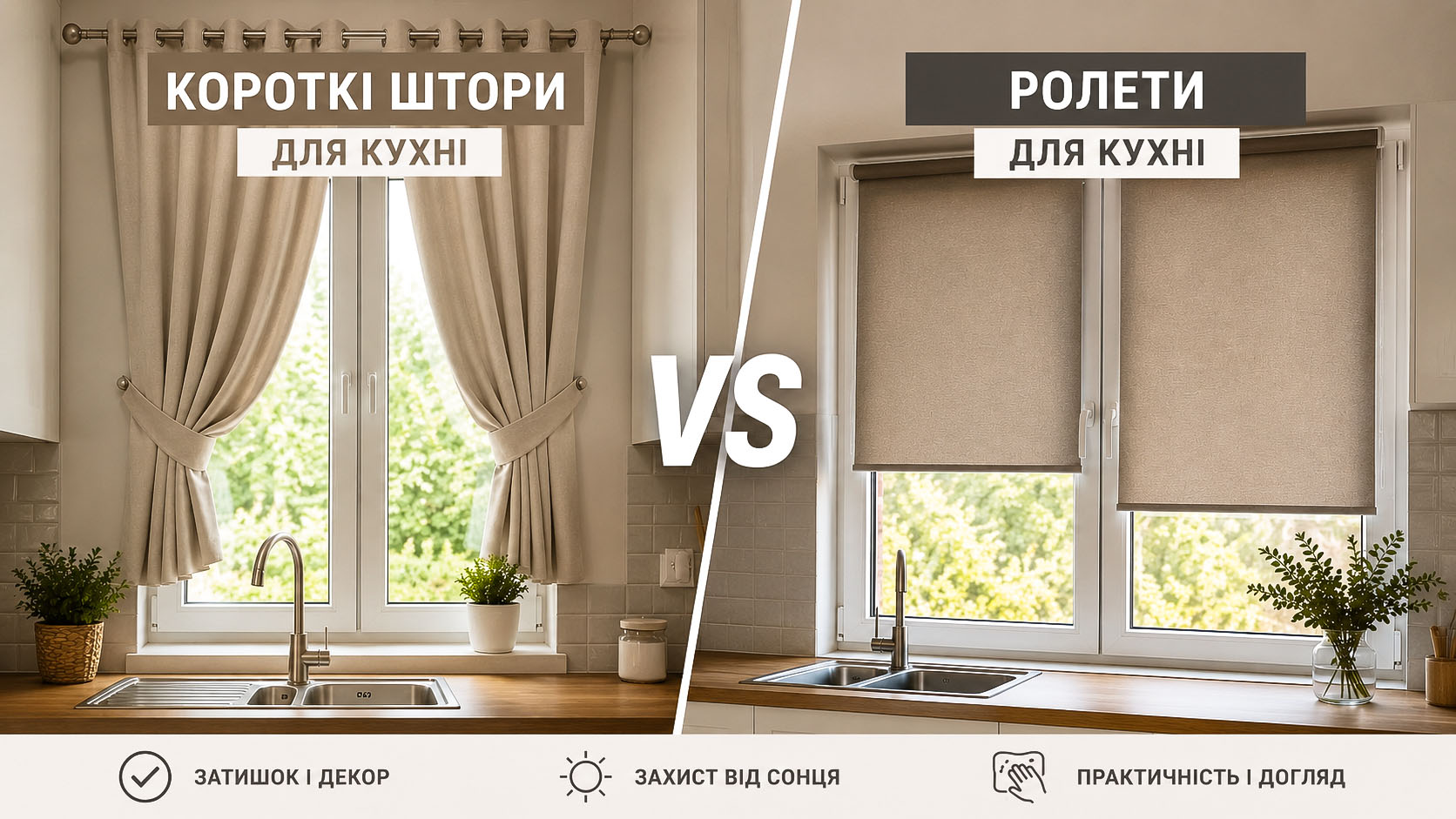 Шторы на кухню или ролеты: что выбрать для современной кухни